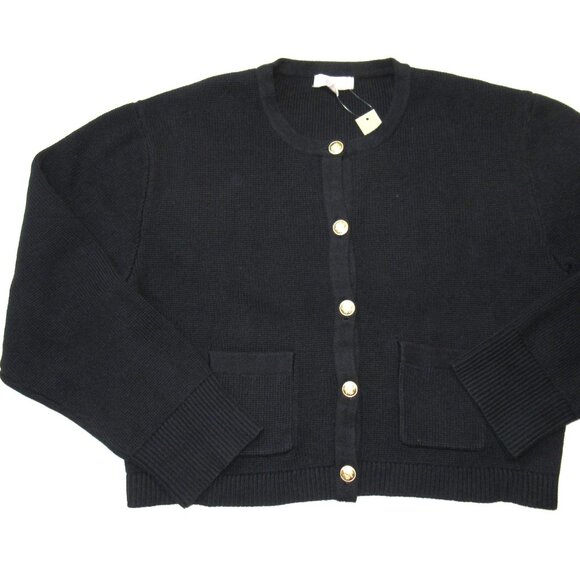 NWT J.Crew Relaxed Emilie Sweater Lady Jacket in Black Solid Cardigan M - Picture 6 of 8